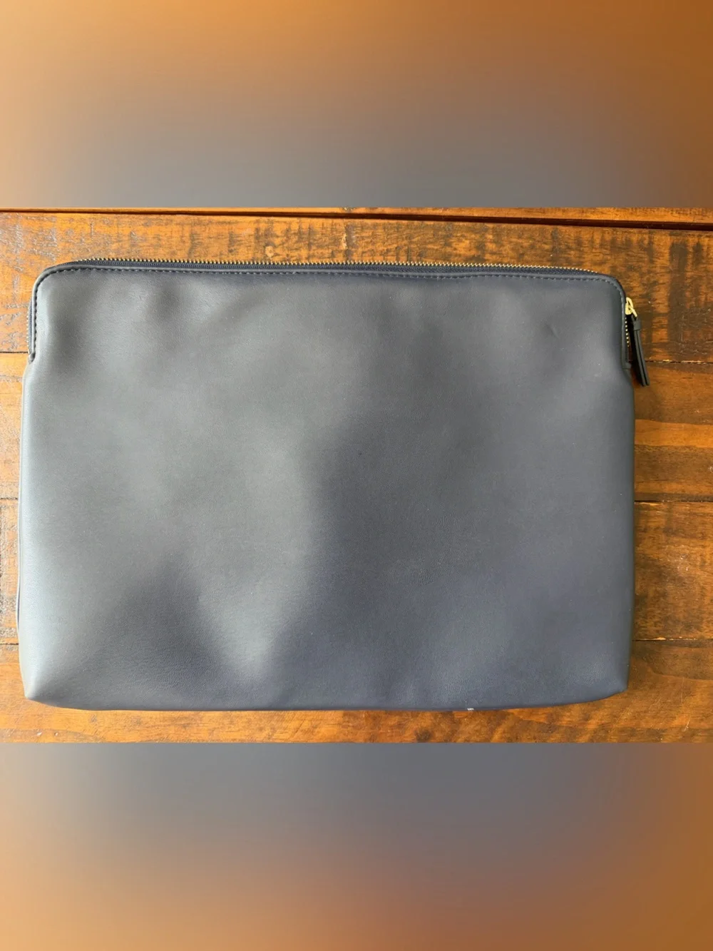 Mark & Graham Navy soft faux Leather Laptop Sleeve